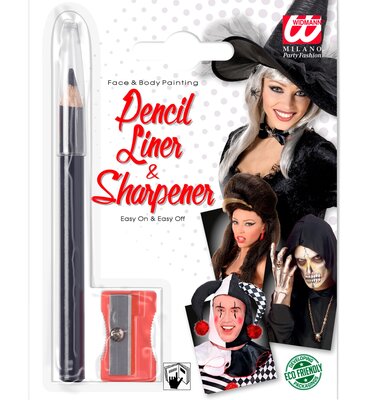 Čierna ceruzka na linky so strúhadlom