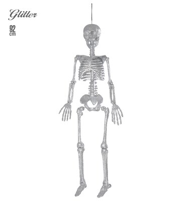 Strieborná kostra s glitrami, 92 cm