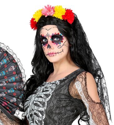 Dámska čelenka s kvetmi a závojom, Deň mŕtvych