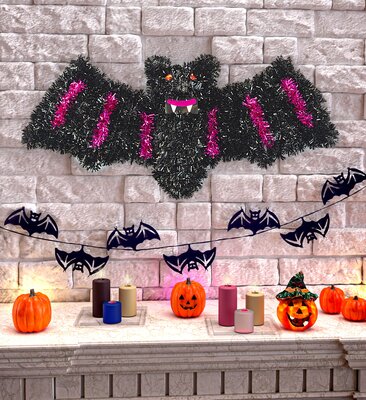 Dekorácia v tvare netopiera 46 × 16 cm