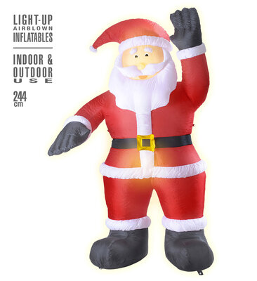 Nafukovacia svietiaca postava Santa Clausa 244cm