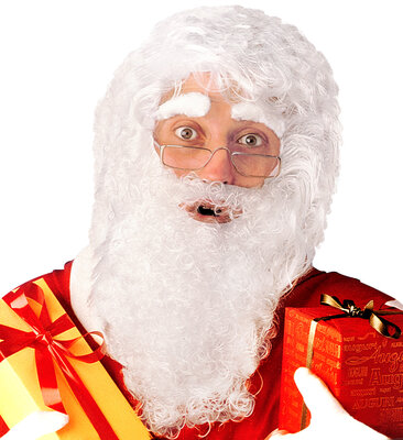 Parochňa Santa Clausa s fúzmi a obočím