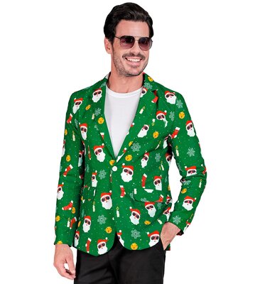 Zelené vianočné sako so Santa Clausom