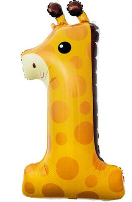 Fóliový balón číslica 1 žirafa