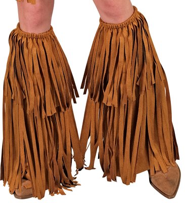 Hnedé návleky na topánky s lemom
