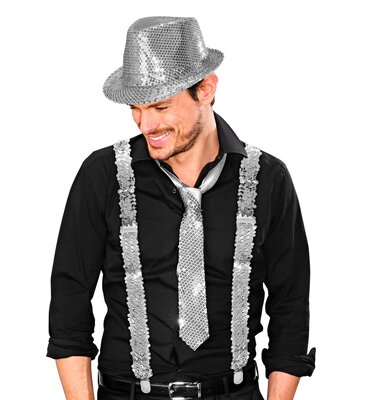 Strieborné traky s trblietkami