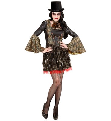 Dámsky gotický kostým upíra (šaty, ozdobný golier)