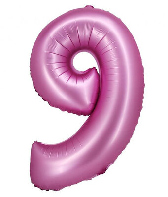 Fóliový balón číslo 9 ružový, 76 cm