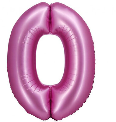Fóliový balón číslica 0 ružový, 76 cm