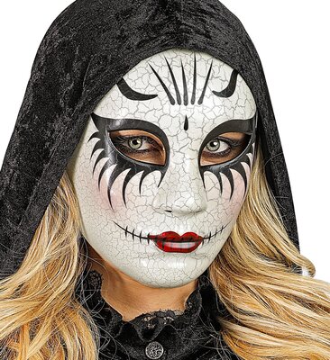 Halloweenska maska popraskanej ženy