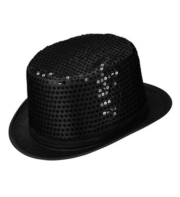 Čierny flitrový klobúk