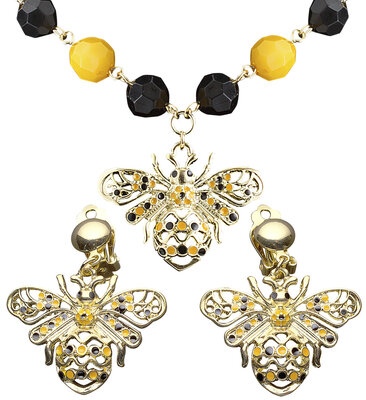 Dámske včelie salámy (náhrdelník, náušnice)