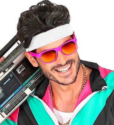 Ružové disco okuliare v štýle 80. a 90. rokov s UV filtrom