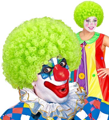 Zelená kučeravá klaunská parochňa (klaun)