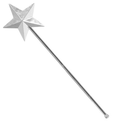3D strieborná čarovná palička 43 cm