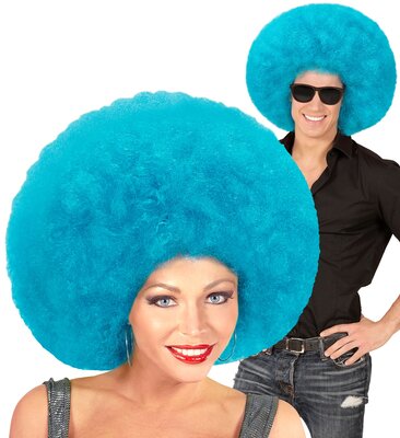 Nadrozmerná parochňa azúrovo modré afro