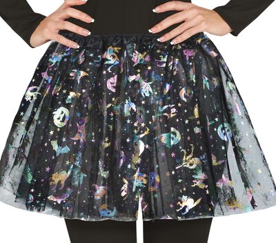 Dámska tutu sukňa s potlačou čarodejnice, 40 cm