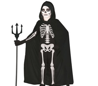 Čierna kukla s kapucňou, 100 cm