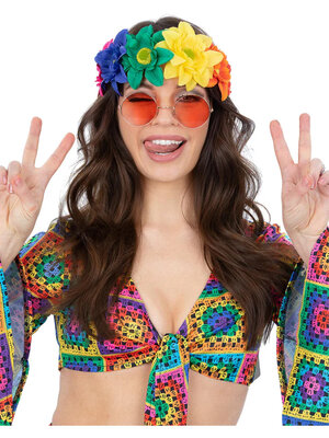 Hippie kvetinová čelenka, farebná