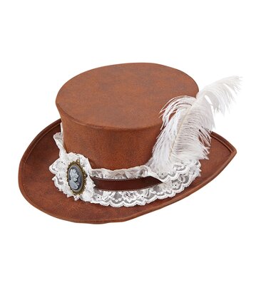 Hnedý kožený klobúk