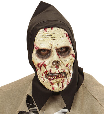 Latexová maska s kapucňou na zombie