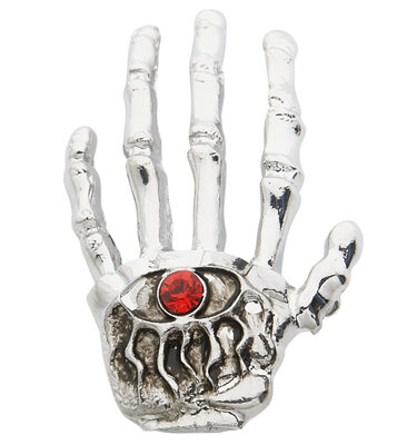 Brošňa v tvare ruky kostlivca