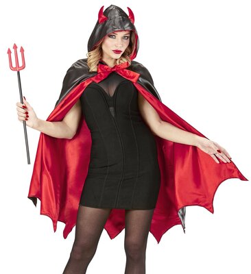 Diablova kapucňa s kapucňou a rohmi