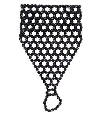 Korálkové rukavice čierne