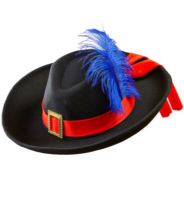 Čierny mušketiersky klobúk