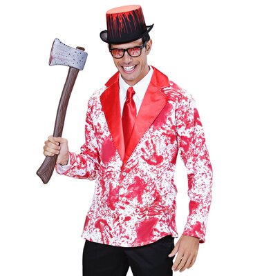 Pánska bunda s krvavými škvrnami