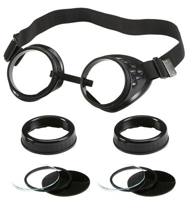 Retro pilotné/dobrodružné/steampunkové okuliare s vymeniteľnými šošovkami