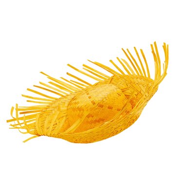 Žltý slamený klobúk na pláž