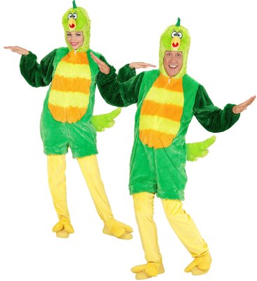 Kombinéza zelený vták pre dospelých