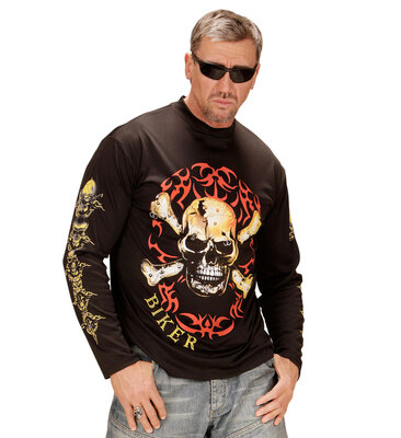 Pánske motorkárske tričko s lebkou