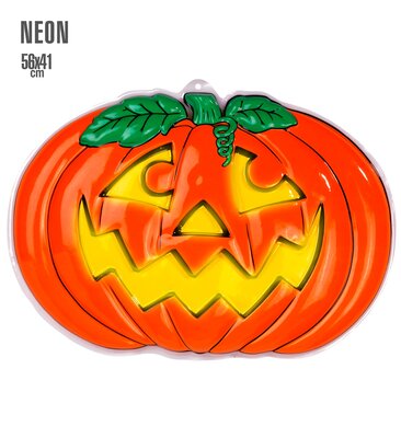 3D neónová dekorácia z tekvice, 56 x 41 cm