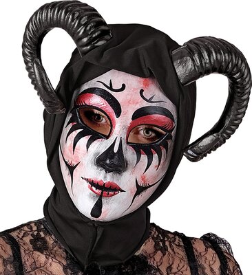 Dámska maska diabla s kapucňou dell'arte