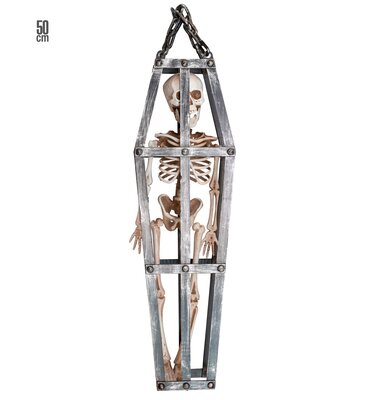 Dekorácia kostry v klietke, 50 cm