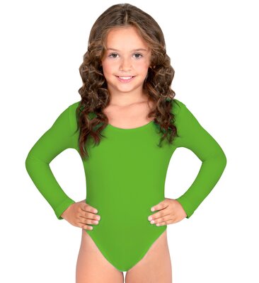 Dievčenské zelené body s dlhým rukávom