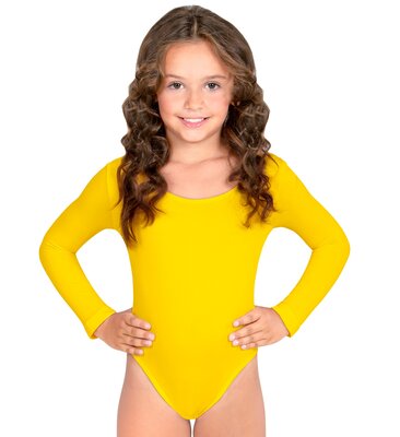 Dievčenské žlté body s dlhým rukávom