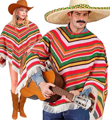 Mexické pončo farebné