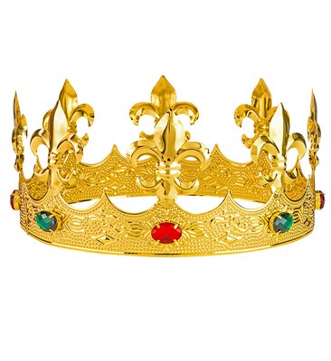 Kovová kráľovská koruna, zlatá