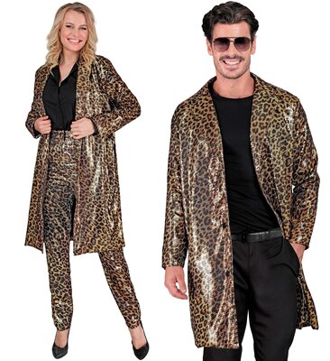 Párty leopardí kabát s trblietkami