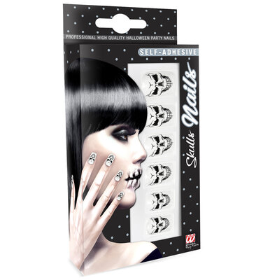 Sada 12 samolepiacich klincov s motívom lebky