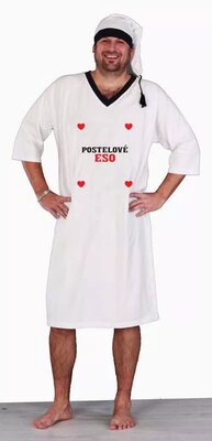 Spálňové eso - Zábavná pánska nočná košeľa biela