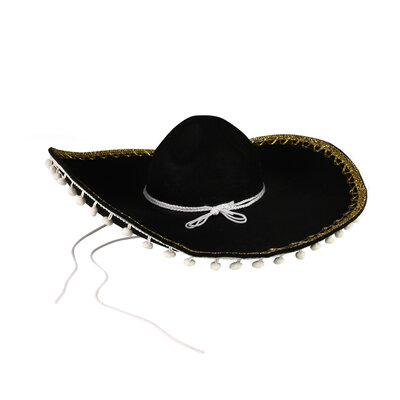 Klobúk mexický sombrero čierny dospelý