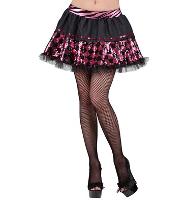 Dámska čierno-ružová tutu sukňa s flitrami