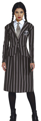 Dámska školská uniforma Wednesday Addams s kravatou