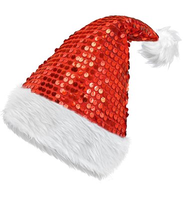 Plyšová čiapka Santa, červená