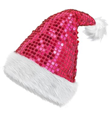 Plyšová čiapka Santa, ružová