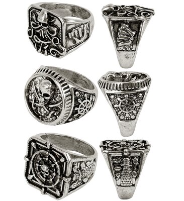 Sada 3 pirátskych prsteňov